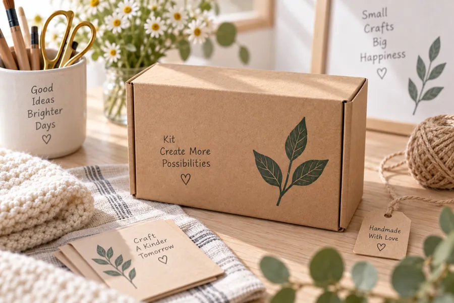 Kraft gift box for a creative DIY kit